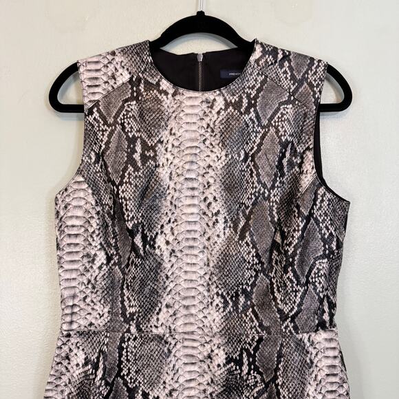 French Connection Mini Dress Womens 10 Gray Snakeskin Animal Print Sleeveless - Picture 3 of 7
